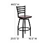 Flash Furniture HERCULES Series Traditional Metal Ladder Back Barstool, Black/Mahogany (XU6F8BLDSWVMAW)~#|#~sp81131026_sc7