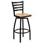Flash Furniture HERCULES Series Traditional Metal Ladder Back Barstool, Black/Natural Wood (XU6F8BLDSWVNAW)~#|#~sp81131028_sc7