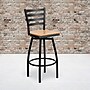 Flash Furniture HERCULES Series Traditional Metal Ladder Back Barstool, Black/Natural Wood (XU6F8BLDSWVNAW)~#|#~sp81131029_sc7
