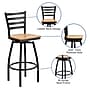 Flash Furniture HERCULES Series Traditional Metal Ladder Back Barstool, Black/Natural Wood (XU6F8BLDSWVNAW)~#|#~sp81131031_sc7