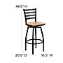 Flash Furniture HERCULES Series Traditional Metal Ladder Back Barstool, Black/Natural Wood (XU6F8BLDSWVNAW)~#|#~sp81131032_sc7