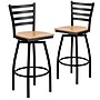 Flash Furniture HERCULES Series Traditional Metal Ladder Back Barstool, Black/Natural Wood Seat, 2-Pieces/Pack (2XU6F8BLDSWVNTW)~#|#~sp81131033_sc7