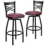 Flash Furniture HERCULES Series Traditional Metal X-Back Barstool, Black/Burgundy Seat, 2-Pieces/Pack (2XU6F8BXSWVBGV)~#|#~sp81131051_sc7