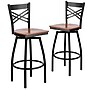Flash Furniture HERCULES Series Traditional Metal X-Back Barstool, Black/Cherry Wood Seat, 2-Pieces/Pack (2XU6F8BXSWVCHW)~#|#~sp81131058_sc7