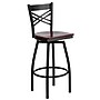 Flash Furniture HERCULES Series Traditional Metal X-Back Barstool, Black/Mahogany (XU6F8BXSWVMAW)~#|#~sp81131060_sc7