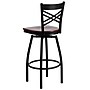 Flash Furniture HERCULES Series Traditional Metal X-Back Barstool, Black/Mahogany (XU6F8BXSWVMAW)~#|#~sp81131064_sc7
