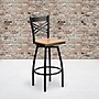 Flash Furniture HERCULES Series Traditional Metal X-Back Barstool, Black/Natural Wood (XU6F8BXSWVNAW)~#|#~sp81131068_sc7