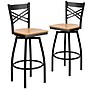 Flash Furniture HERCULES Series Traditional Metal X-Back Barstool, Black/Natural Wood Seat, 2-Pieces/Pack (2XU6F8BXSWVNTW)~#|#~sp81131072_sc7