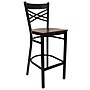 Flash Furniture HERCULES Series Traditional Metal X-Back Restaurant Barstool, Black/Mahogany (XU6FOBXBARMAW)~#|#~sp81131089_sc7