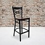 Flash Furniture HERCULES Series Traditional Metal X-Back Restaurant Barstool, Black/Mahogany (XU6FOBXBARMAW)~#|#~sp81131090_sc7