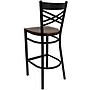 Flash Furniture HERCULES Series Traditional Metal X-Back Restaurant Barstool, Black/Mahogany (XU6FOBXBARMAW)~#|#~sp81131092_sc7