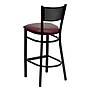 Flash Furniture HERCULES Series Traditional Metal Grid Back Restaurant Barstool, Black/Burgundy (XUDG616GRDBBURV)~#|#~sp81131119_sc7