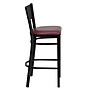 Flash Furniture HERCULES Series Traditional Metal Grid Back Restaurant Barstool, Black/Burgundy (XUDG616GRDBBURV)~#|#~sp81131120_sc7