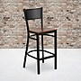 Flash Furniture HERCULES Series Traditional Metal Grid Back Restaurant Barstool, Black/Cherry Wood (XUDG616GRDBCHYW)~#|#~sp81131122_sc7