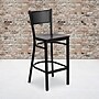 Flash Furniture HERCULES Series Traditional Metal Grid Back Restaurant Barstool, Black/Mahogany Wood (XUDG616GRDBMAHW)~#|#~sp81131127_sc7