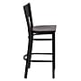 Flash Furniture HERCULES Series Traditional Metal Grid Back Restaurant Barstool, Black/Mahogany Wood (XUDG616GRDBMAHW)~#|#~sp81131132_sc7