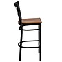 Flash Furniture HERCULES Series Traditional Metal Window Back Restaurant Barstool, Black/Cherry Wood (XU6R7BWINBARCHW)~#|#~sp81131709_sc7