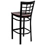 Flash Furniture HERCULES Series Traditional Metal Window Back Restaurant Barstool, Black/Mahogany Wood (XU6R7BWINBARMAW)~#|#~sp81131713_sc7