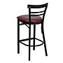 Flash Furniture HERCULES Series Traditional Metal Two-Slat Ladder Back Restaurant Barstool, Black/Burgundy (XU6R9BLADBARBRV)~#|#~sp81131719_sc7