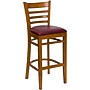 Flash Furniture HERCULES Series Traditional Wood Ladder Back Restaurant Barstool, Cherry Wood/Burgundy (XUW05BARCHYBRV)~#|#~sp81131731_sc7