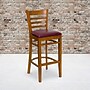 Flash Furniture HERCULES Series Traditional Wood Ladder Back Restaurant Barstool, Cherry Wood/Burgundy (XUW05BARCHYBRV)~#|#~sp81131732_sc7