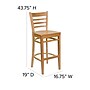 Flash Furniture HERCULES Series Traditional Wood Ladder Back Restaurant Barstool, Natural Wood (XUW05BARNAT)~#|#~sp81131755_sc7