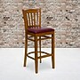 Flash Furniture HERCULES Series Traditional Wood Vertical Slat Back Restaurant Barstool, Cherry Wood/Burgundy (XUW08BARCHYBRV)~#|#~sp81131763_sc7