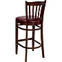 Flash Furniture HERCULES Series Traditional Wood Vertical Slat Back Restaurant Barstool, Mahogany Wood/Burgundy (XUW08BARMAHBRV)~#|#~sp81131776_sc7