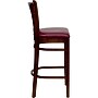 Flash Furniture HERCULES Series Traditional Wood Vertical Slat Back Restaurant Barstool, Mahogany Wood/Burgundy (XUW08BARMAHBRV)~#|#~sp81131777_sc7