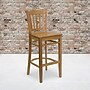 Flash Furniture HERCULES Series Traditional Wood Vertical Slat Back Restaurant Barstool, Natural Wood (XUW08BARNAT)~#|#~sp81131789_sc7