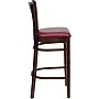Flash Furniture HERCULES Series Traditional Wood Vertical Slat Back Restaurant Barstool, Walnut Wood/Burgundy (XUW08BARWALBRV)~#|#~sp81131804_sc7