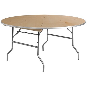 Flash Furniture Fielder Folding Table, 60" x 60", Birchwood (XA60BIRCHM)
