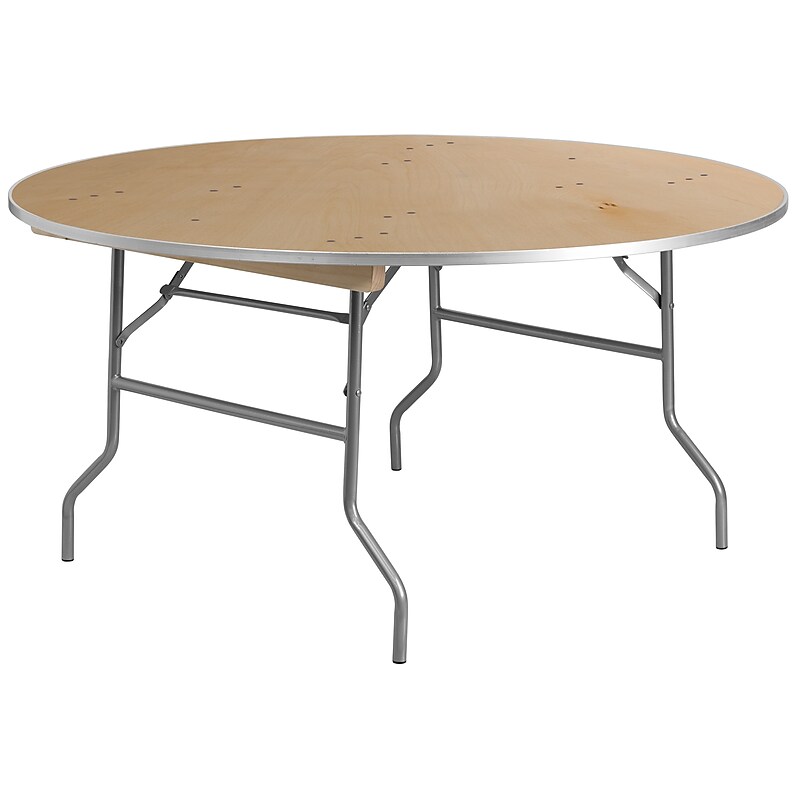 Flash Furniture Fielder Folding Table, 60" x 60", Birchwood (XA60BIRCHM) image 1