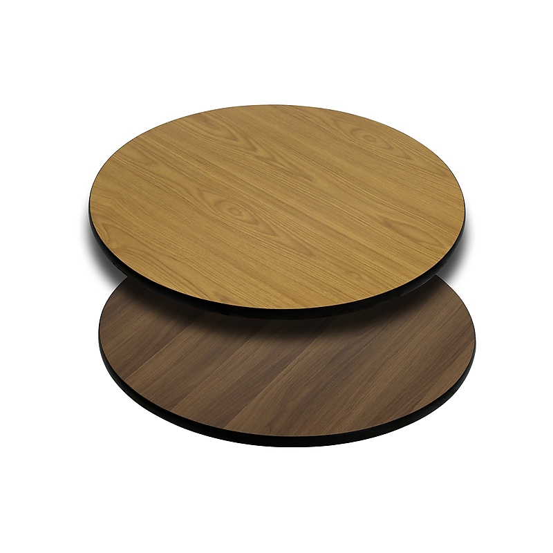 Flash Furniture 24'' Round Table Top With Reversible Laminate Top, Natural/Walnut image 1