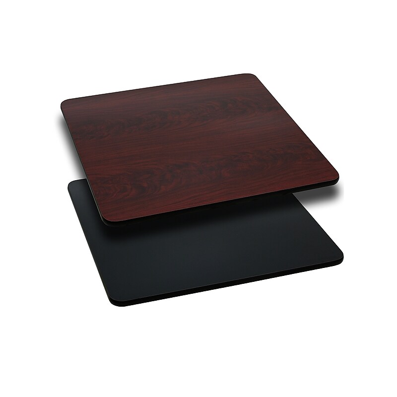 Flash Furniture 24'' Laminate Square Table Top, Black/Mahogany (XUMBT2424) image 1