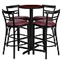Flash Furniture 24'' X-Base Round Table Set W/4 Ladder Back Metal Bar Stools (HDBF1038)~#|#~sp81131899_sc7