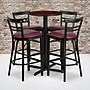 Flash Furniture 24'' X-Base Round Table Set W/4 Ladder Back Metal Bar Stools (HDBF1038)~#|#~sp81131900_sc7