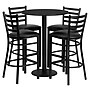 Flash Furniture 30'' Round Table Set W/4 Ladder Back Metal Bar Stools (RSRB1021)~#|#~sp81131934_sc7