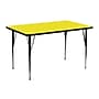 Flash Furniture Wren Rectangular Activity Table, 24" x 48", Height Adjustable, Yellow (XUA2448RECYELHA)~#|#~sp81131946_sc7