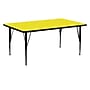 Flash Furniture Wren Rectangular Activity Table, 24'' x 60", Height Adjustable, Yellow (XUA2460RECYELHP)~#|#~sp81131959_sc7