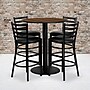 Flash Furniture 36'' Round Table Set W/4 Ladder Back Metal Bar Stools, Walnut /Black (MD0011)~#|#~sp81132121_sc7