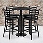 Flash Furniture 30'' Round Table Set W/4 Ladder Back Metal Bar Stools (RSRB1021)~#|#~sp81132710_sc7
