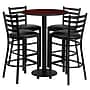 Flash Furniture 30'' Round Table Set W/4 Ladder Back Metal Bar Stools (RSRB1022)~#|#~sp81132720_sc7