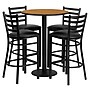 Flash Furniture 30'' Round Table Set W/4 Ladder Back Metal Bar Stools (RSRB1023)~#|#~sp81132745_sc7