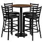 Flash Furniture 30'' Round Table Set W/4 Ladder Back Metal Bar Stools (RSRB1024)~#|#~sp81132772_sc7
