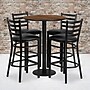 Flash Furniture 30'' Round Table Set W/4 Ladder Back Metal Bar Stools (RSRB1024)~#|#~sp81132785_sc7