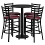 Flash Furniture 30'' Round Table Set W/4 Ladder Back Metal Bar Stools (RSRB1025)~#|#~sp81132796_sc7
