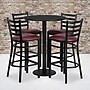 Flash Furniture 30'' Round Table Set W/4 Ladder Back Metal Bar Stools (RSRB1025)~#|#~sp81132809_sc7