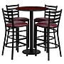 Flash Furniture 30'' Round Table Set W/4 Ladder Back Metal Bar Stools (RSRB1026)~#|#~sp81132818_sc7