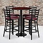 Flash Furniture 30'' Round Table Set W/4 Ladder Back Metal Bar Stools (RSRB1026)~#|#~sp81132830_sc7